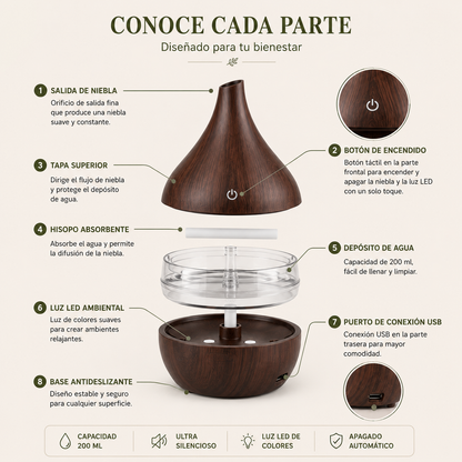Difusor Decorativo con Luz Ambiental