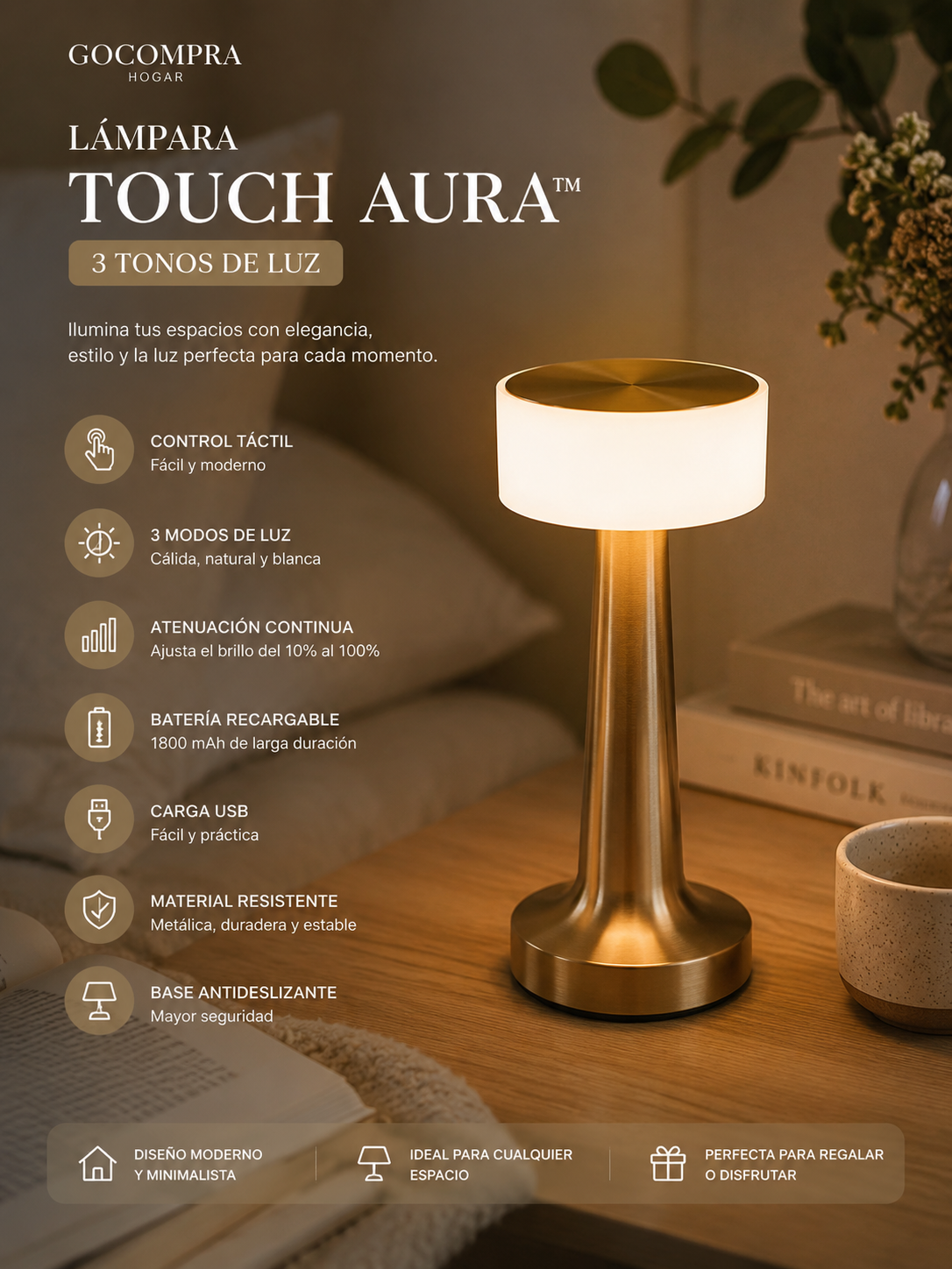 Lámpara Touch Aura